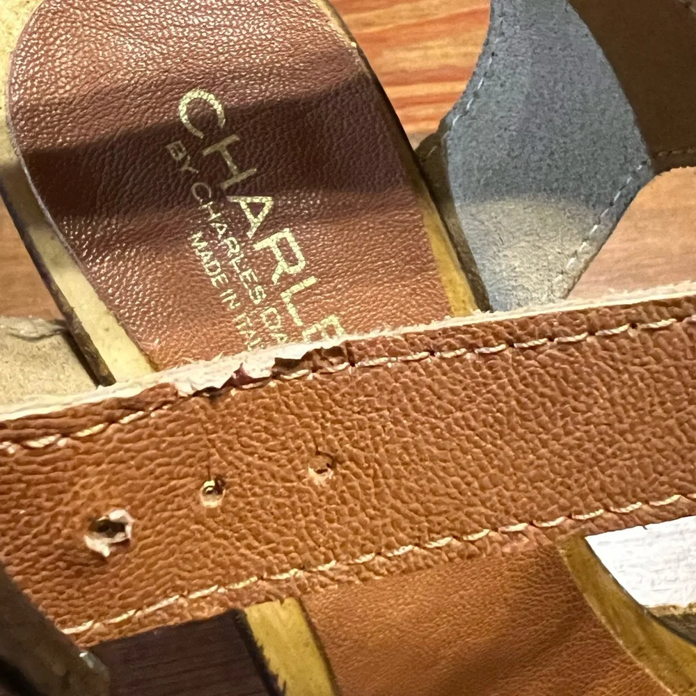 Charles by Charles‎ David Wooden Platform Sandals Made in Italy